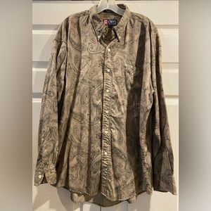 Vintage Ralph Lauren CHAPS Paisley Long Sleeve Shirt Multicolor Cotton Sz.Large
